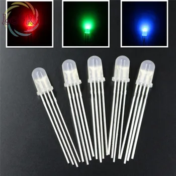 

100pcs High Quality 5mm Diffused COMMON Cathode RGB LED Red Green Blue 4Pins Tri Color Emitting Diodes F5 RGB Diffused LED LIGHT