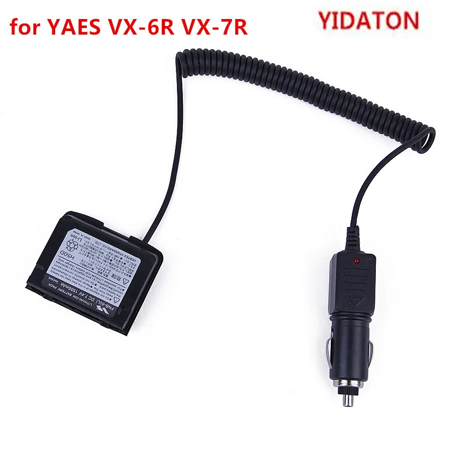 YIDATON for YAESU VX-7R 12V Car Battery Charger Eliminator Adaptor Walkie Talkie VX-6R With Waterproof Ring Battery Eliminator