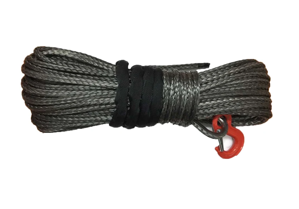 6 мм x 40 м UHMWPE синтетический трос для лебедки с крючком 7130 фунтов сменный