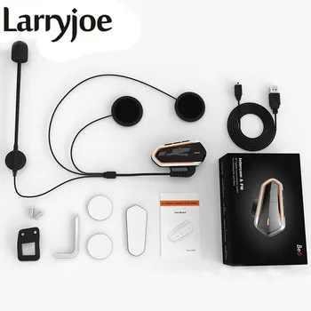 

Larryjoe Long Standby Helmet Headset Wireless Bluetooth Headset Walkie Talkie Hands-Free Calling FM Radio Motorcycle Headphone