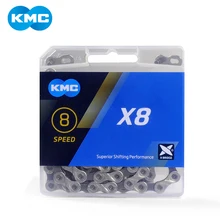 Бренд KMC X8 велосипедные цепи 116л 8 цепь для скоростного велосипеда с оригинальной коробкой и волшебной кнопкой для горного велосипеда