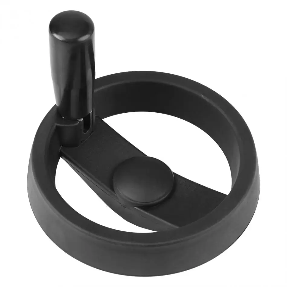 1pc Black 2 spoke Plastic Hand Wheel with Revolving Handle for Milling