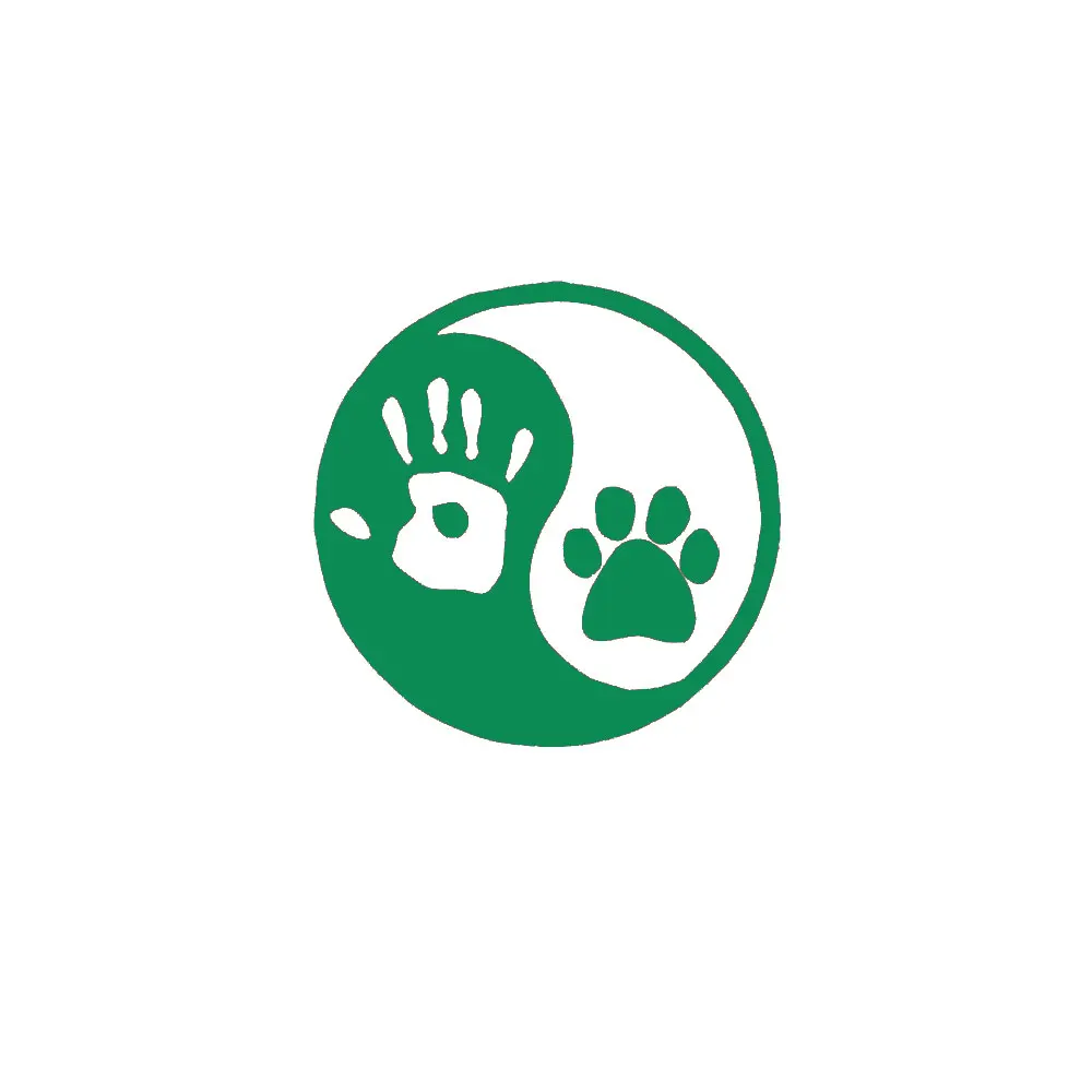 5                12.6cm 12.6cm Human Hand With Dog Paw Vinyl Bumper Stickers Window Wall Car Truck Notebook Pad Decal Laptop Skin Sticker Decal