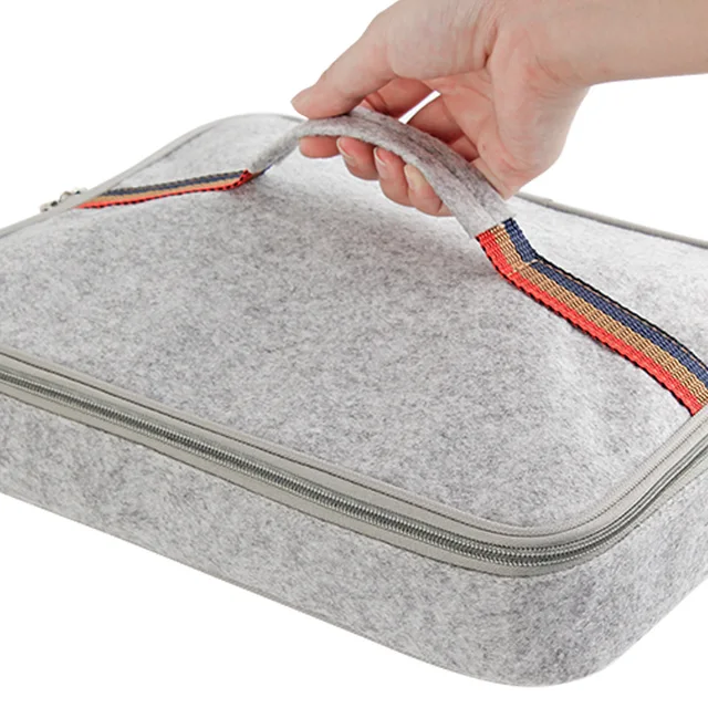 Aliexpress Felt Insulation Lunch Box Square Handbag Zipple Felt Insulation Lunch Box Square Handbag Zipple Bag Student Carrying Pack Bags Aluminum Foil Food