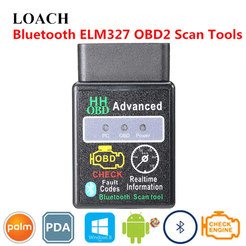 Расширенный умный мини ELM327 HH автомобильный OBD2 CAN BUS сканер инструмент Bluetooth OBDII Интеллектуальный OBD 2 II диагностический чип Android PC PDA