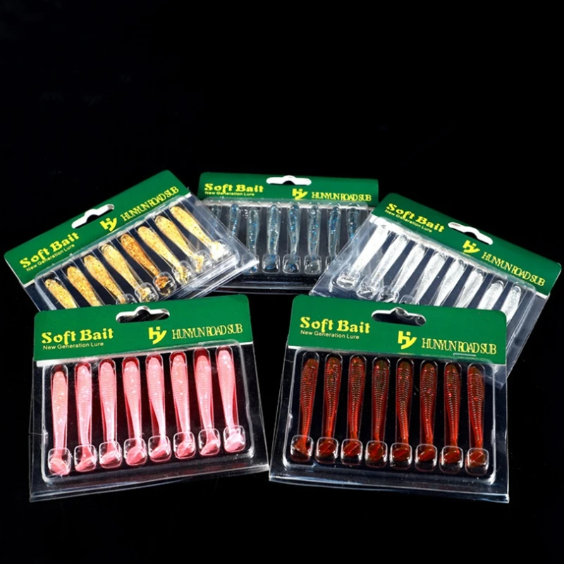 

8pcs/lot 60mm 15g/bag Paddle Tail Soft Lure Worm PVC Artificial Leurre Souple Spiricle Soft Bait Fishing Lure