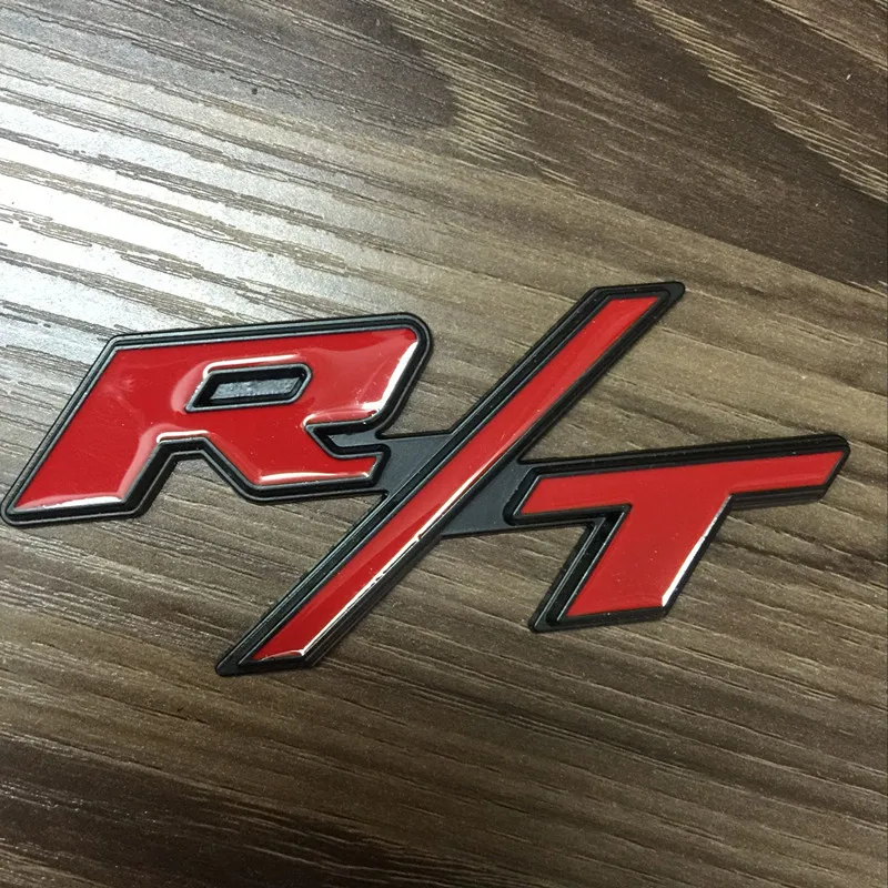 

1pcs 3D RT Emblem Decal Badge Stickers Logo Red Metal Fits for Chrysler for Jeep for Dodge Free Shipping