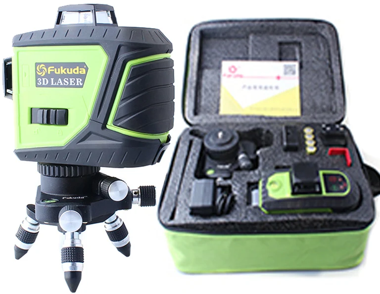 

Fukuda 3D MW-93T 12Lines Green/red Laser Levels Self-Leveling 360 Horizontal And Vertical Cross Super Powerful Green Laser Beam