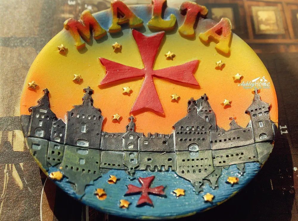 Valletta, Malta Tourist Travel Souvenir 3D Resin Round Fridge Craft GIFTin Fridge