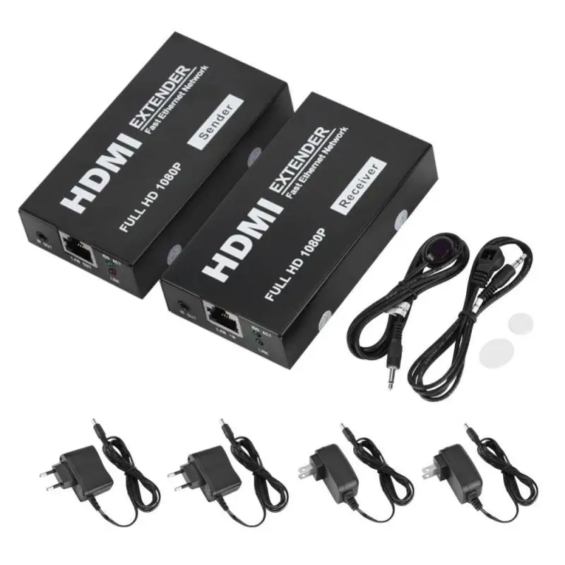 

100M HDMI Extender Transmitter Receiver over Cat5e/Cat6 Cable Ethernet Support 1080P