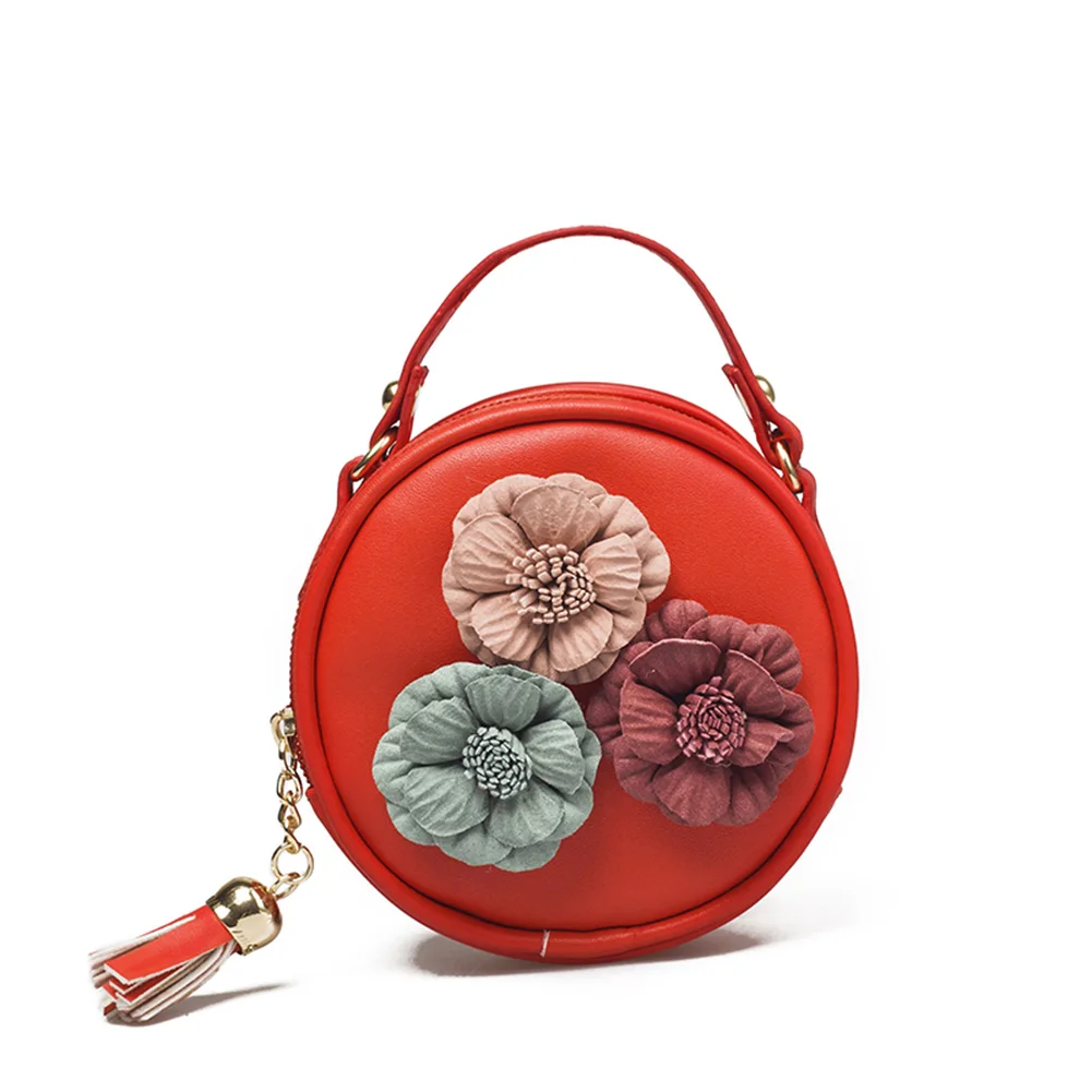 

Children Handbag New Women Cartoon Flower Tassel Pu Waterproof Shoulder Bag Kids Messenger Bags 730
