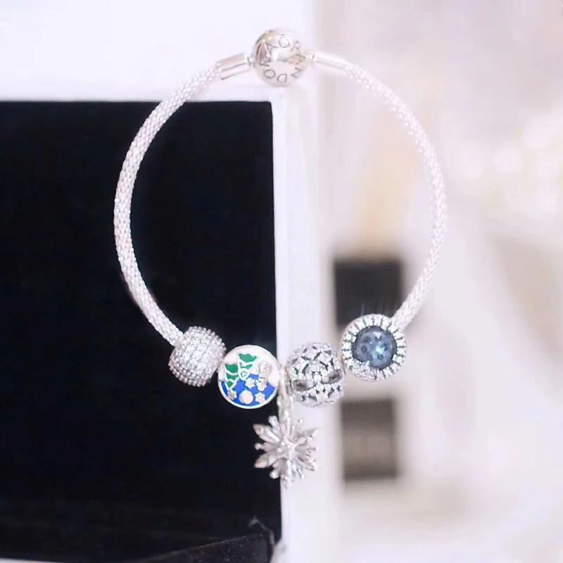 

Hot S Fits for Charm Bracelet DIY Women Gift Party Jewelry 925 Sterling Silver DIY Personality Stringing Bracelet