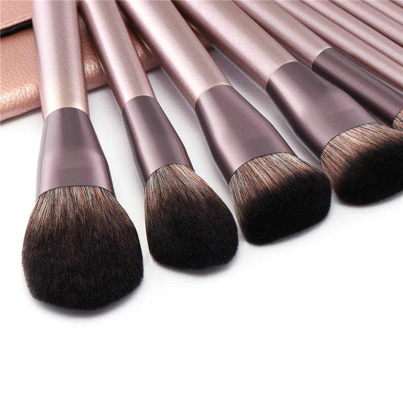 Massaller 12pcs Purple Super Quality Pro Makeup Brush Set Soft Synthetic Hair Powder Foundation Eye Brow Lip Brushes for Make Up