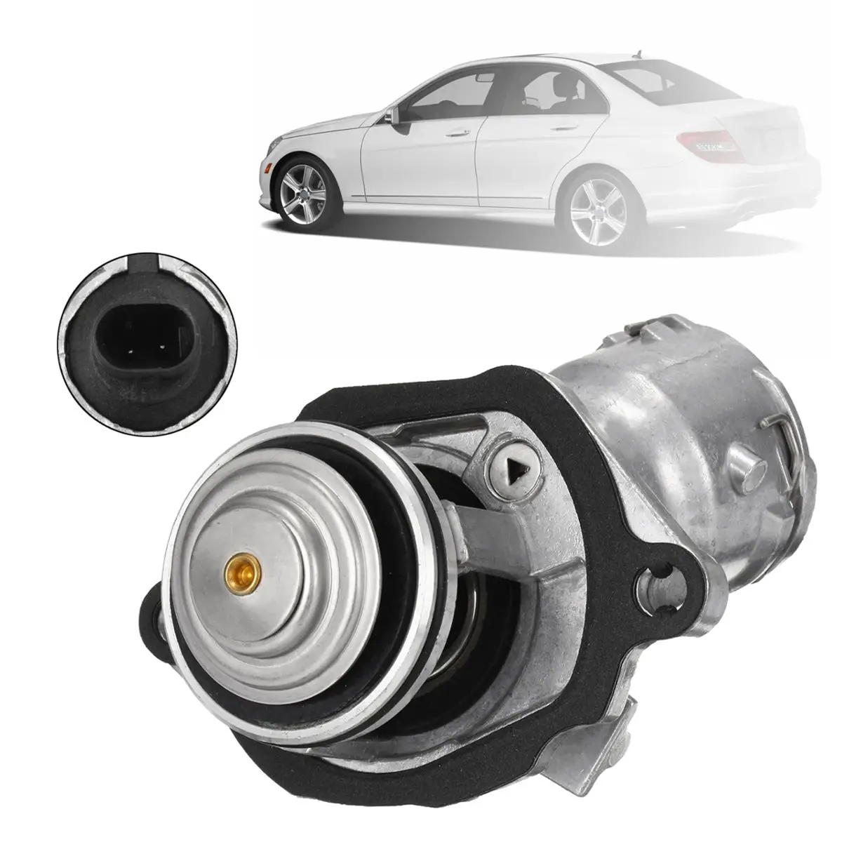 

#2722000115 Engine Coolant Thermostat With Sensor Gasket For Mercedes/Benz E350 R350 C280 2006 2007 2008 2009 2010 2011 2012