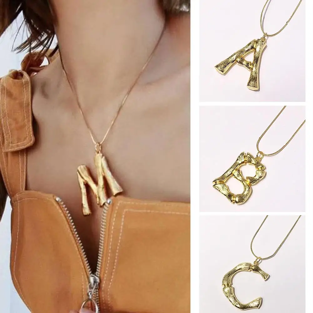 

Large A to Z 26 Letters Pendant Necklace Women Fashion Statement Jewelry Gifts Hot