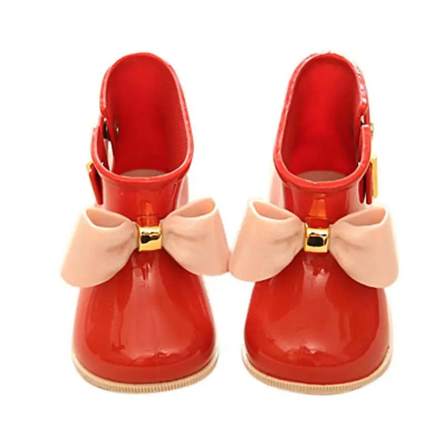 Arloneet/водонепроницаемая обувь для дождливой погоды; милая детская прозрачная обувь; обувь для девочек; детские резиновые сапоги с бантом; g0719