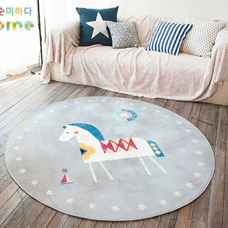 120*120 см мультфильм животных милые мягкие детские игровые коврики коврик для ползания удобные Ползания одеяло ковер Детская комната Декор