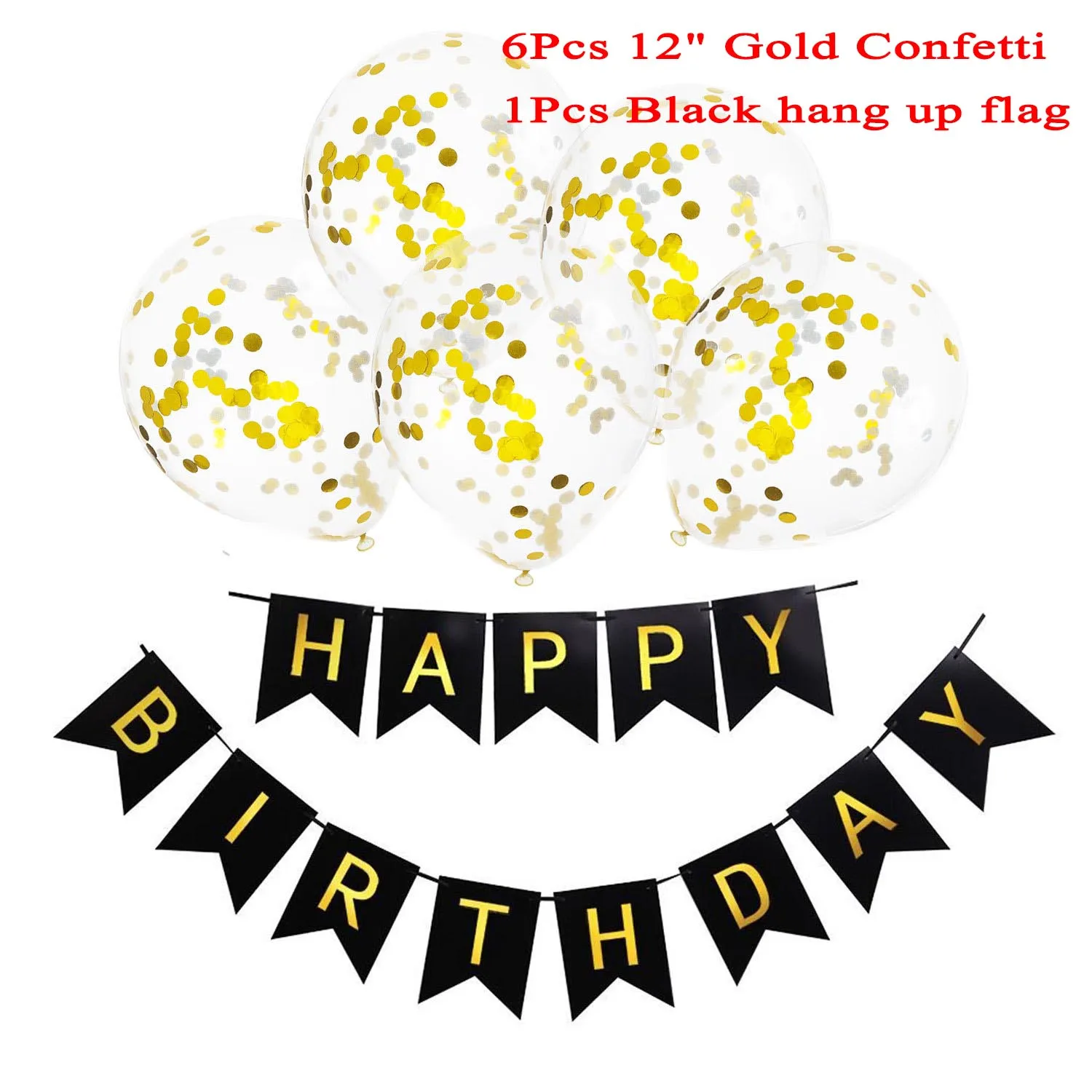 

Gold Confetti Balloons 12inch Inflatable Birthday Balloon Pink Happy Birthday Banner Birthday Party Decoration Baloon