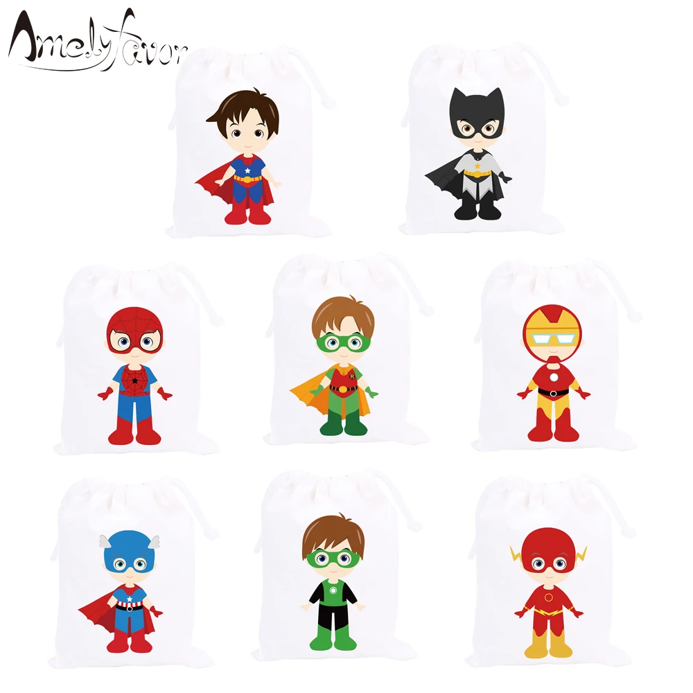

Superhero Theme Boys Heroes Party Favor Bags Gift Bags Birthday Event Party Supplies Baby Shower Party Container Supplies