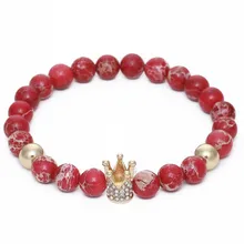 Популярные украшения натуральный император микро циркония Ши бусины в виде корон Энергетический Браслет