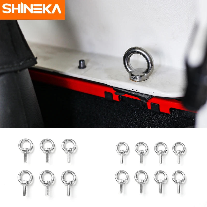 

SHINEKA Metal Car Interior Decoration Protect Round Hole Head Car Roof Screws Nut For Jeep Wrangler TJ JK Car Styling