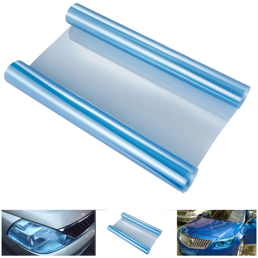 

30x120CM Self Adhesive Headlights Tail Lights Fog Lights Tint Vinyl Film (Light Blue)