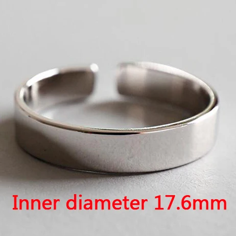 Широкое 4 мм 925 пробы Серебряное минималистичное блестящее яркое кольцо для женщин - Цвет камня: large