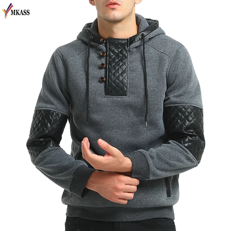 2017 Hot  New Brand Mens Fashion Sweatshirts Stylish Hooded Hoodies  Hip Hop Black Hooded Male Casual Jacket Men Size M-3XL