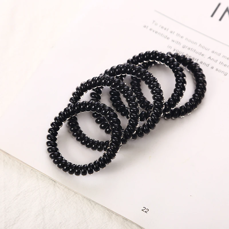 10 pcs الأسود اللثة ل إكسسوارات الشعر رابطة شعر مستديرة Traceless النساء الصمغ مرونة العصابات الشعر للنساء الصمغ سلك الهاتف Scrunchy