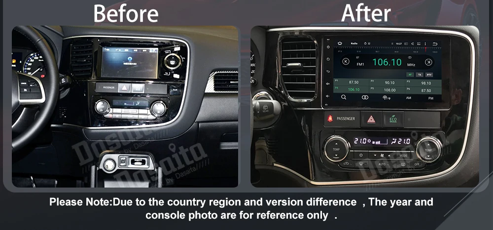 Discount Dasaita 8" Android 8.0 Car GPS Player for Mitsubishi Outlander 2014-2016 with Octa Core 4G+32G Auto Radio Multimedia GPS NAVI 3