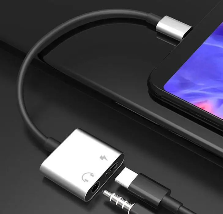 Зарядный адаптер 2 в 1 USB Type C штекер на гнездо 3 5 мм + зарядный преобразователь для