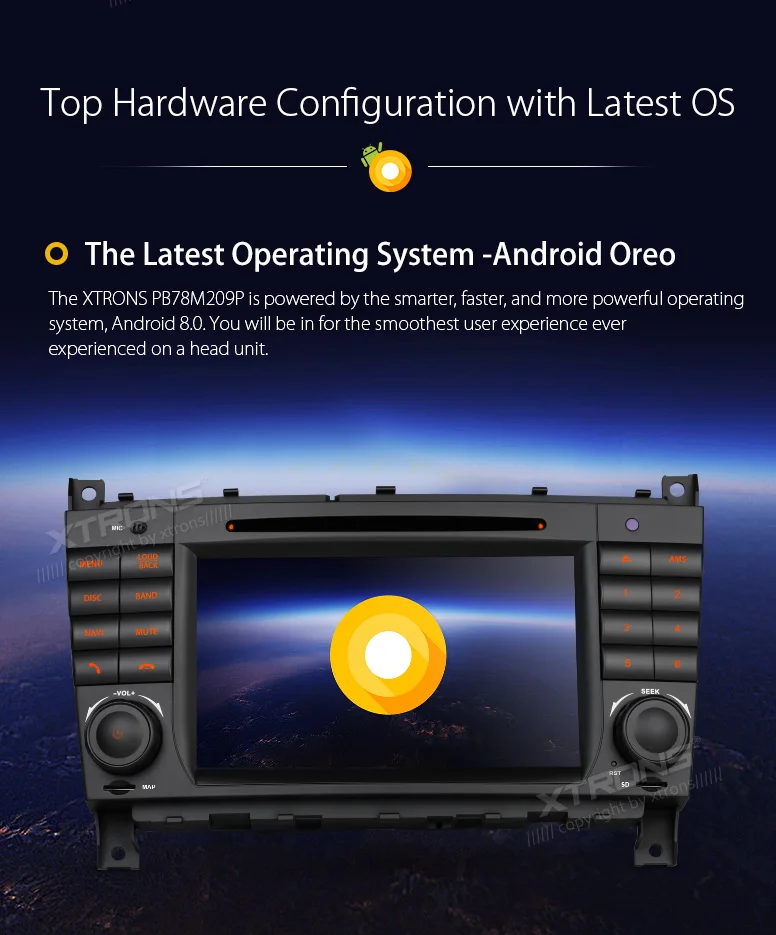 Best XTRONS 7" Android 8.0 Radio GPS Car DVD Player for Mercedes Benz W209 W203 C270 C280 C300 C320 C350 32 AMG W463 G350 G500 G55 5