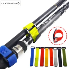 10Pcs / lot Reusable Fishing Rod Tie Holder Strap Suspenders Fastener Hook Loop Cable Cord Ties Belt Fishing Tools Accessories