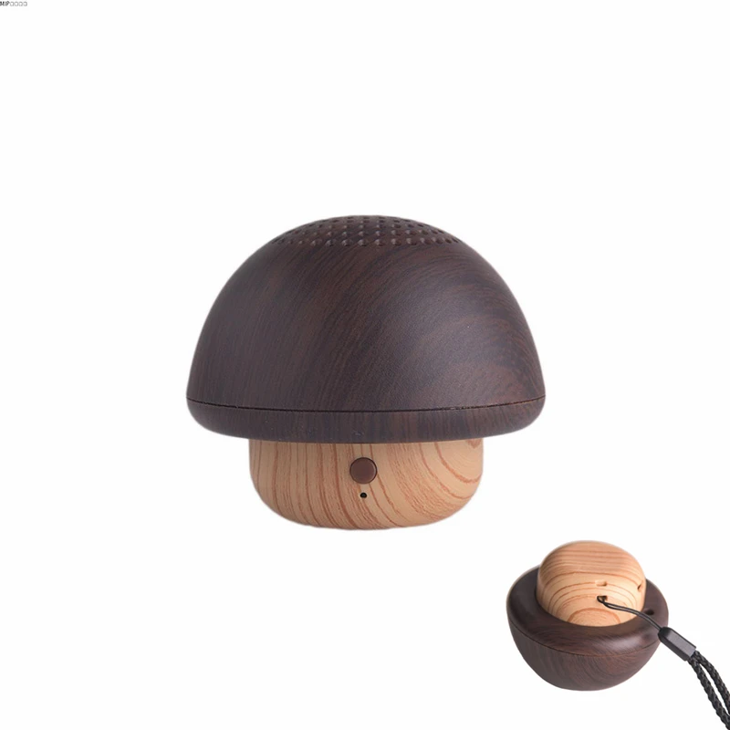 

Mushroom Wooden Speaker Phone Call TWS TF Card Bluetooth Computer Universal Radio Wireless Portable Decor Bookself Parlantes