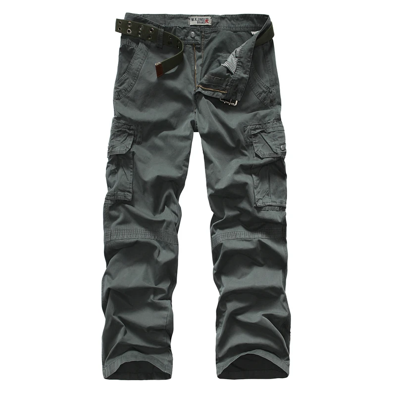 2016 Fashion Men Cargo Pants Baggy Worker Trousers Military Straight ...