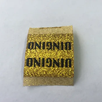 

Custom Gold Metalic material Woven Label clothing labels