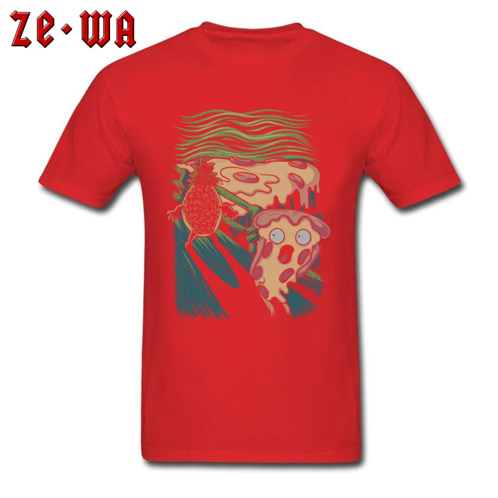 Pizza Nightmare 100% Cotton Tops Shirts for Men Casual Tshirts Funny Fashion O-Neck T Shirts Short Sleeve Free Shipping Pizza Nightmare red