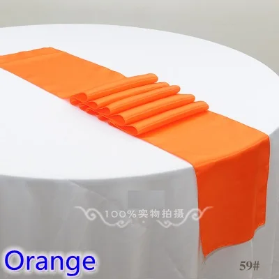 

Orange Colour Table runner satin shiny colour table decoration wedding hotel party show table runner cheap