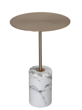 

Marble side table Nordic modern minimalist designer model room balcony living room cafe small rounded corner table