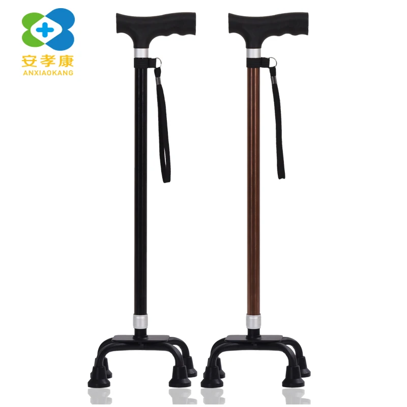 

ANXIAOKANG Safe Reliable Old Man Crutches Non-slip Old Man's Stick Telescopic Four-legged Cane Walking Stick Tips for Elderly