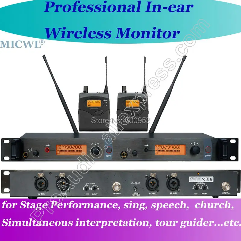 

MICWL G3 Dual Channel UHF Wireless Stage earphone Monitor Monitoring System 1 Transimtter with Multiple Receivers