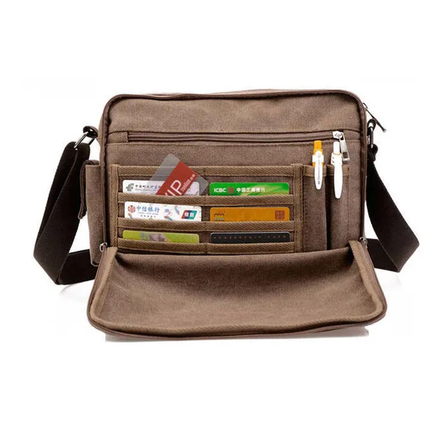 High Quality Multifunction Canvas Bag travel bag men messenger bag brand men's crossbody bag luxury vintage style briefcase w304 2