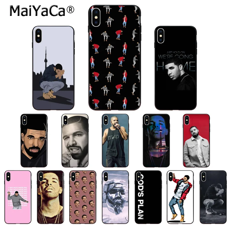 MaiYaCa Рэппер Дрейк черный ТПУ мягкий чехол для телефона iPhone 6S 6plus 7plus 8 8Plus X Xs MAX 5 5S