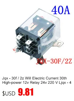 Jqx- 30f / 2z Will Electric Current 30th High-power 12v Relay 24v 220 V Ljqx- 40f- 2z 40a