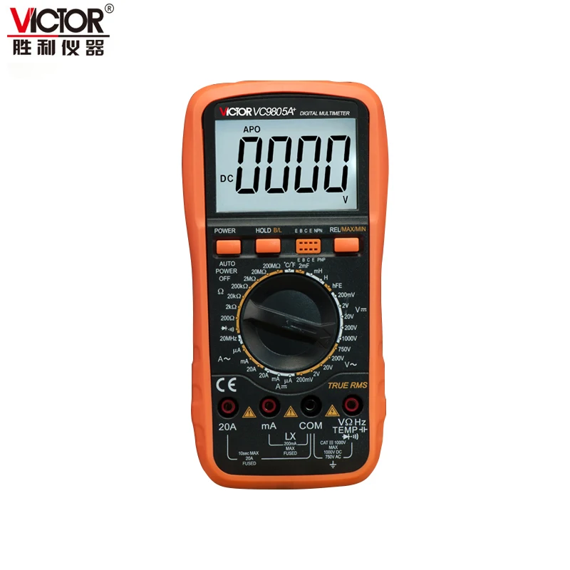 Цифровой мультиметр VICTOR VC9805A+ True RMS DMM AC/DC Ammerter сопротивления, емкости и индуктивности частоты температурный тестер