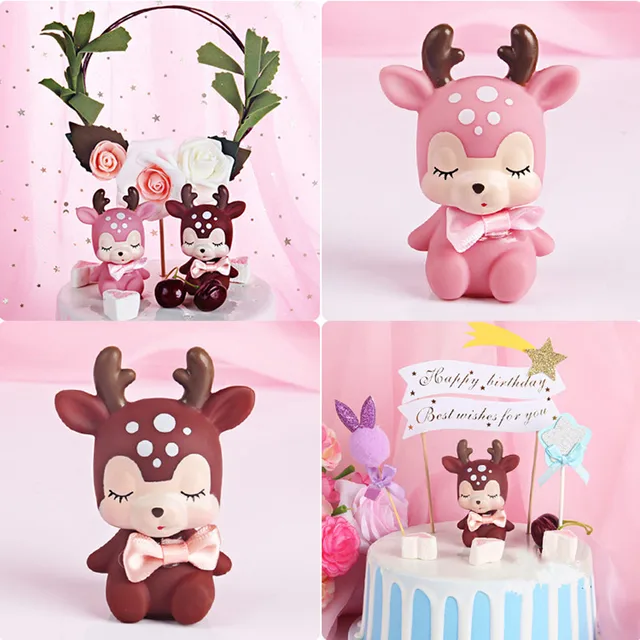 Cartoon Sika Deer Cupcake Cake Topper Baby Shower Child Birthday Cartoon Sika Deer Cupcake Cake Topper Baby Shower Child Birthday