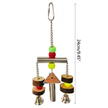 

Bird Stand Toys Parrot Swing Cage Bell Hanging Up Pet Toy Parrot Cockatiel Parakeet Bird Muzzle Chew Sound Toys
