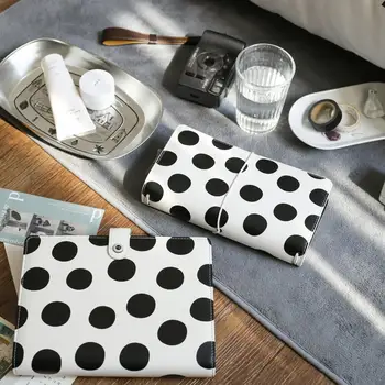 

Yiwi Lovedoki Black Wave Point PU Leather Notebook Standard Travel Notebook With Creative Filler Pages Dokibook