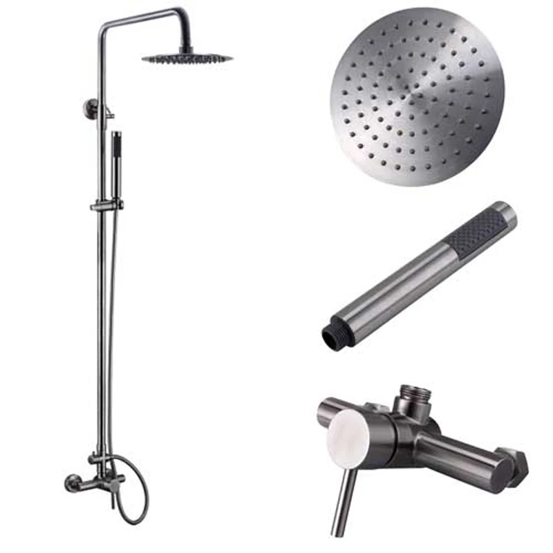 

KES X6050B SUS304 Stainless Steel Faucet Showering System Lead-Free with Rainfall Shower Head Adjustable Shower Bar Wall Mount