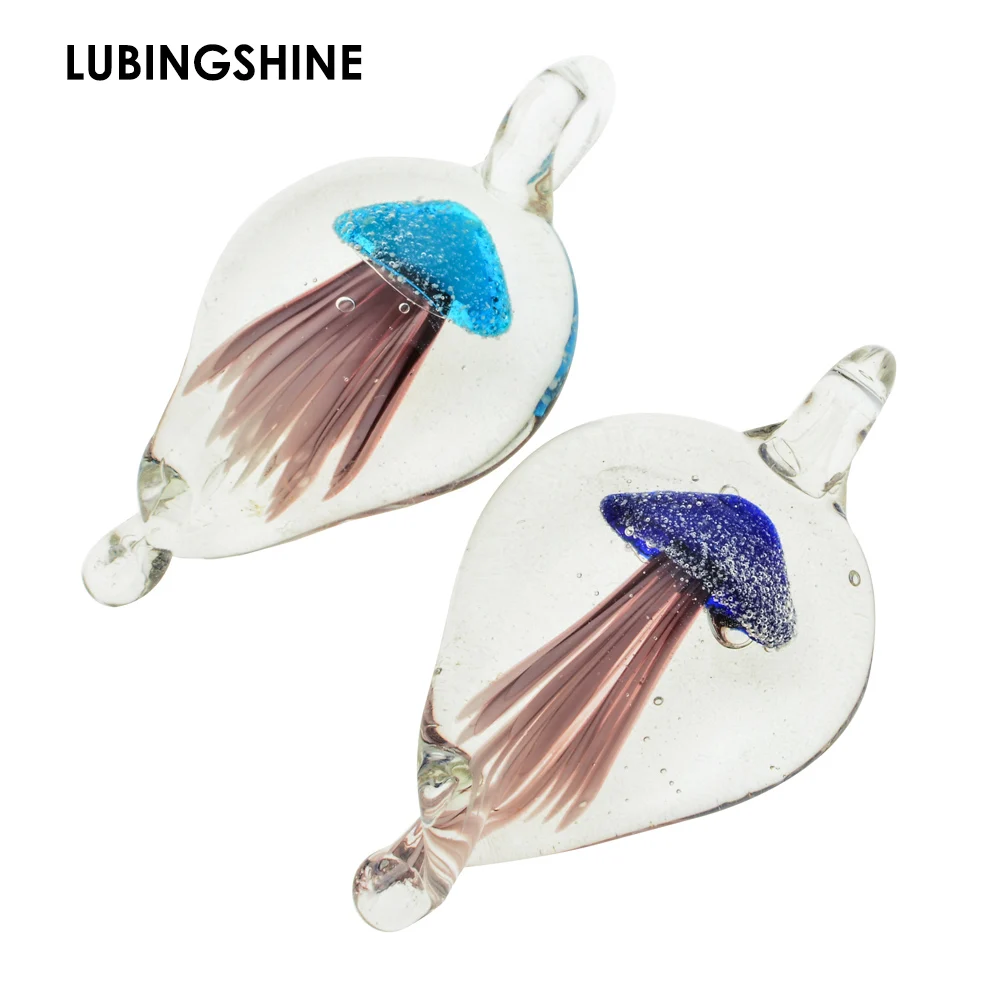 

Glass Jewelry jellyfish Murano Glass Pendant scaleph Lampwork Glass Pendant for Necklace JJAL BE389